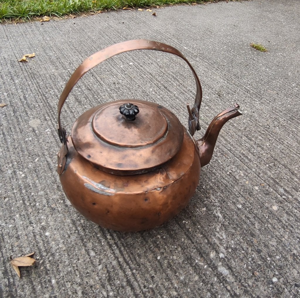 Antieke Koperen Ketel met Handvat, Ophalen of Verzenden, Koper