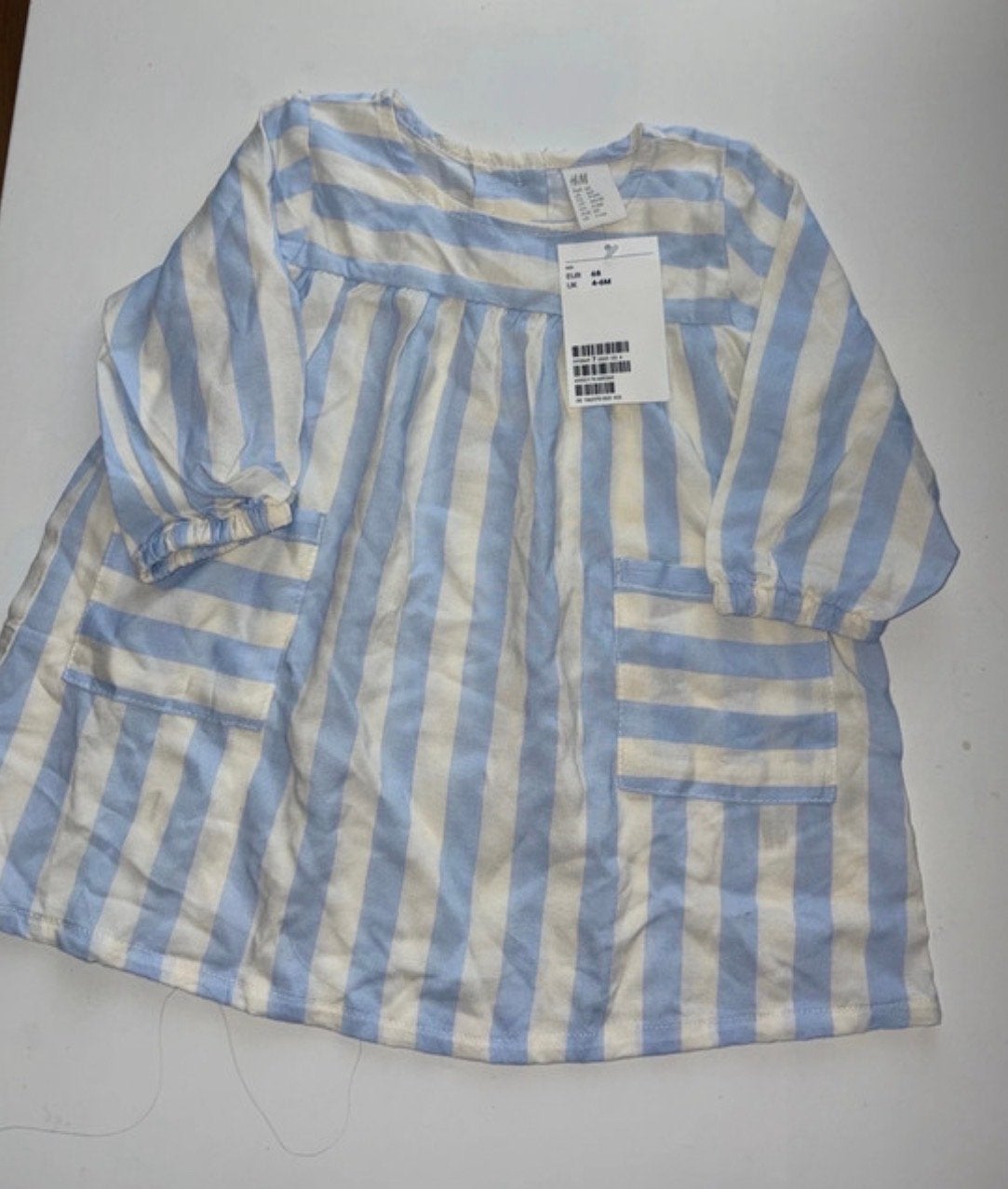 Nieuw H&M baby jurkje maat 68, blauw gestreept, Ophalen of Verzenden, Nieuw