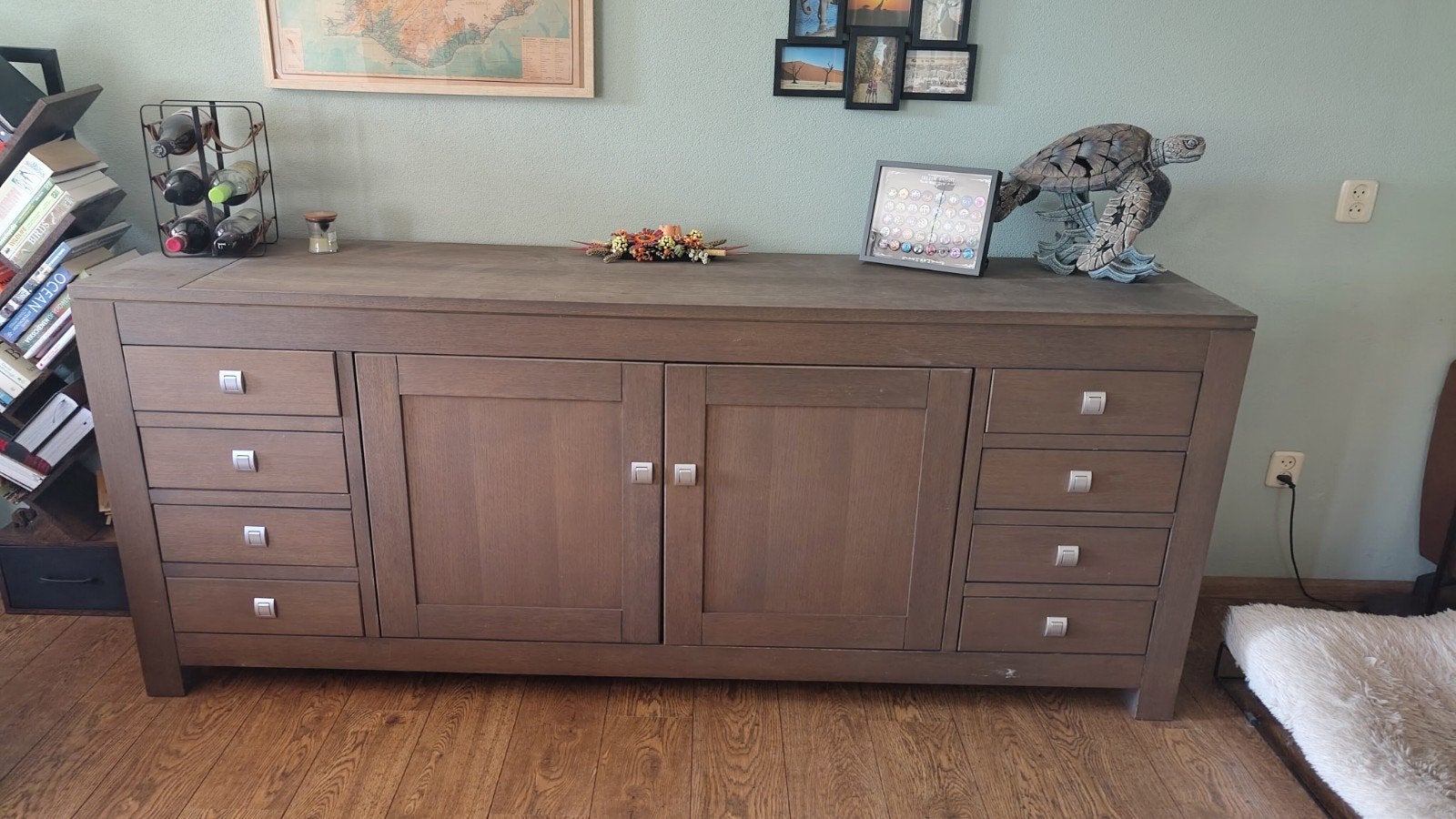 Houten dressoir, Ophalen of Verzenden, Zo goed als nieuw, 200 cm of meer, Modern