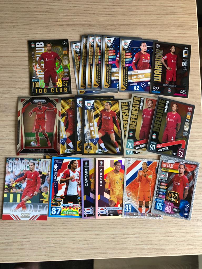 Virgil van Dijk voetbalkaarten Collectie, Verzamelen, Ophalen of Verzenden, Zo goed als nieuw, Buitenlandse clubs, Spelerskaart