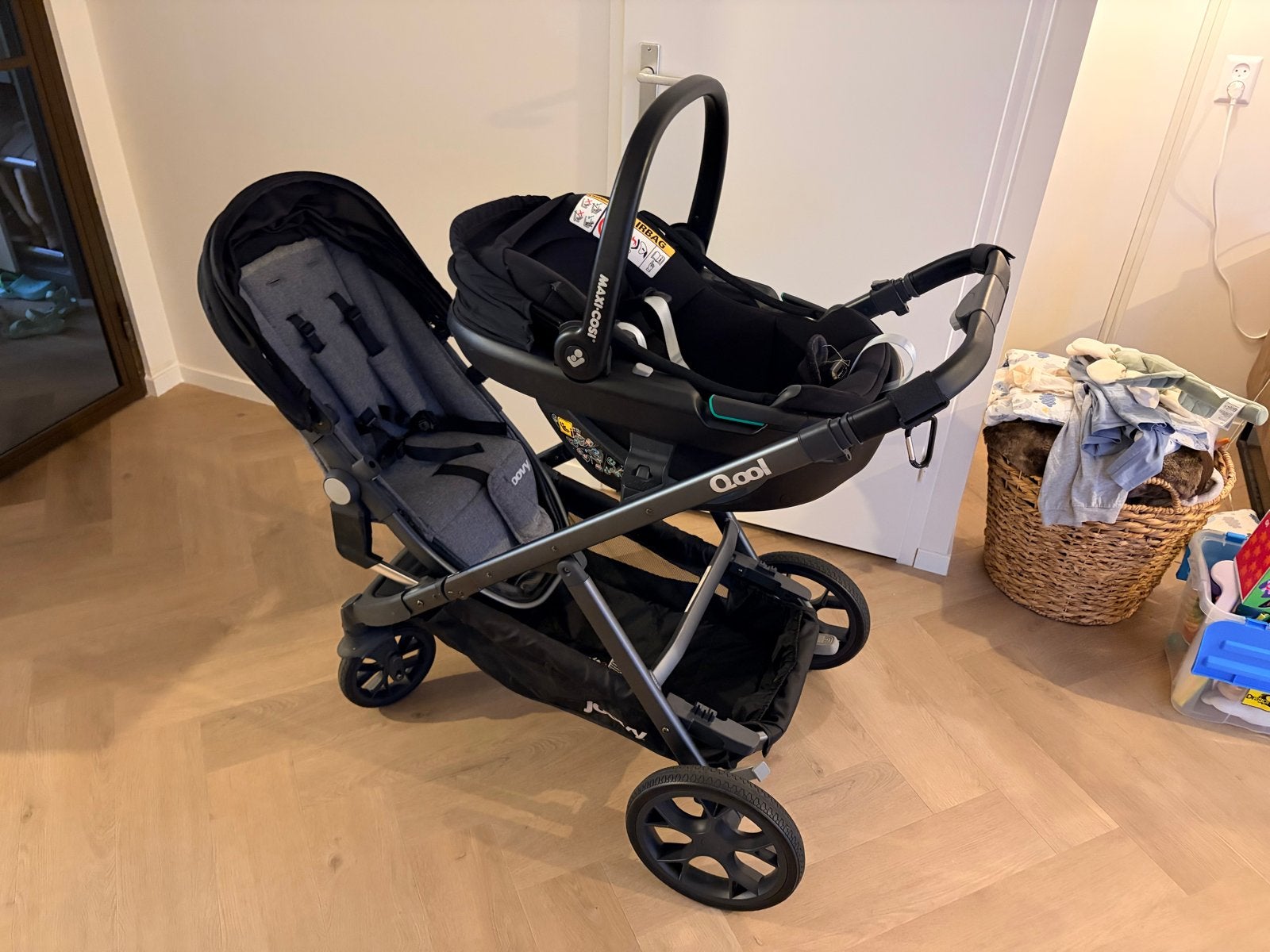 Joovy Qool duo kinderwagen incl Maxi Cosi 360, Ophalen, Zo goed als nieuw, Isofix, 0 t/m 13 kg