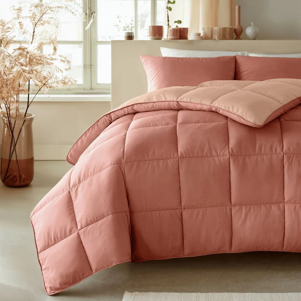 Zelesta wasbaar katoenen dekbed salmon peach, Overige kleuren, Ophalen of Verzenden, Deken of Dekbed, Nieuw