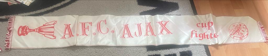 Ajax Sjaal - A.F.C. AJAX cup fighter / SUPER AJAX FOREVER, Ophalen of Verzenden, Gebruikt, Ajax, Vaantje of Sjaal