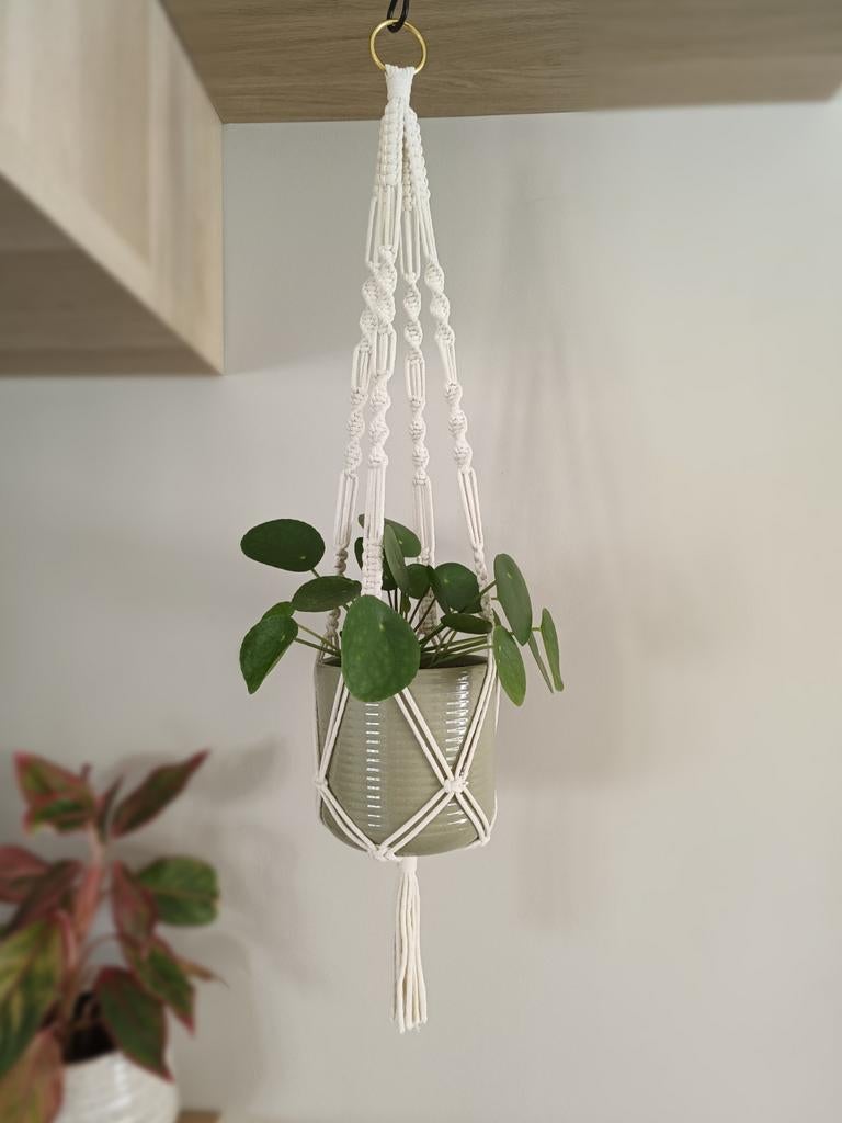 Macramé plantenhanger, Ophalen of Verzenden, Nieuw, Wit