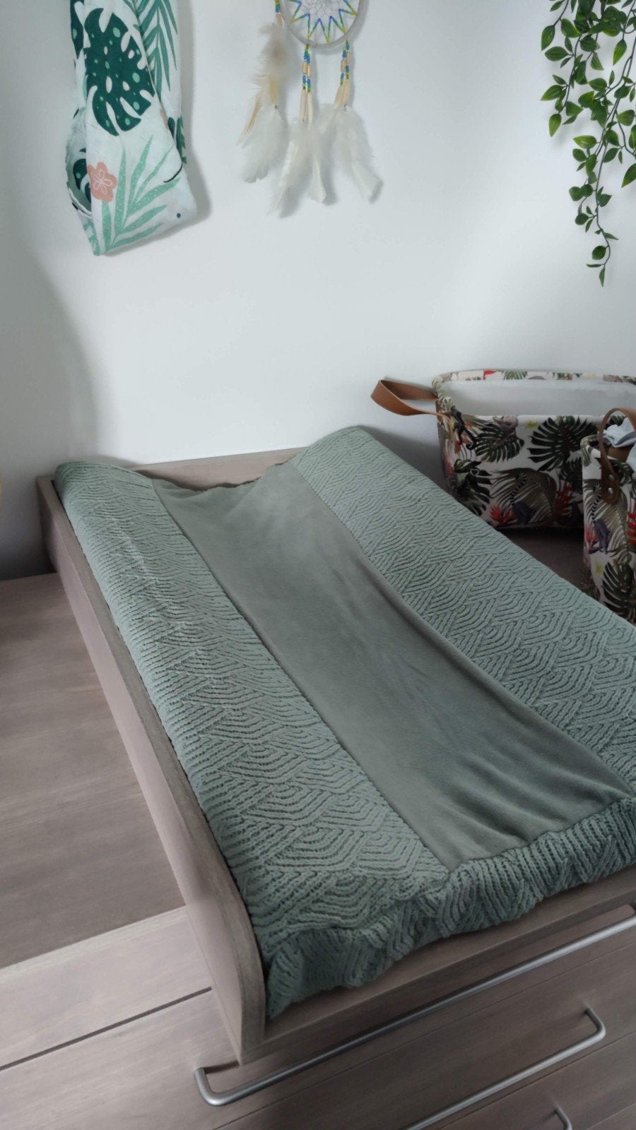Aankleedkussenhoes van Jollein River Knit - Ash Green, Ophalen of Verzenden, Zo goed als nieuw
