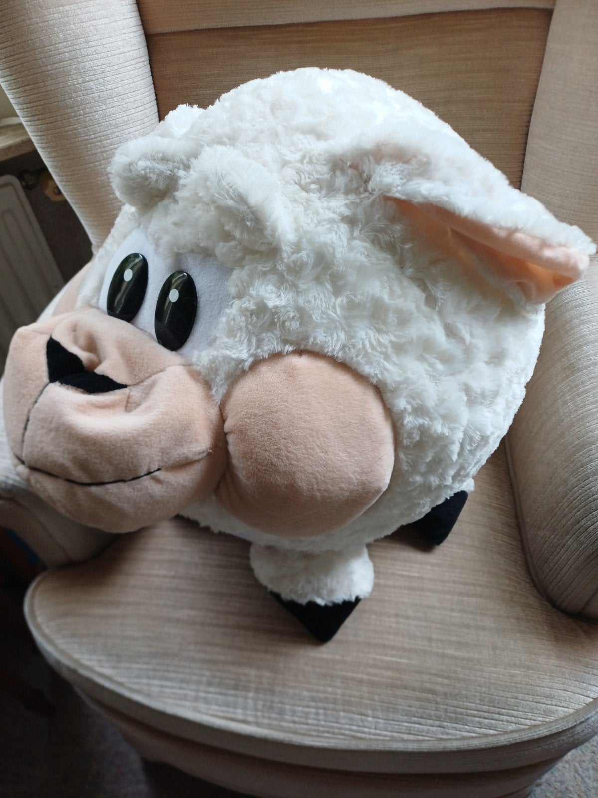 pracht schapenknuffel wit/ creme, Kinderen en Baby's, Speelgoed | Knuffels en Pluche, Ophalen of Verzenden, Zo goed als nieuw