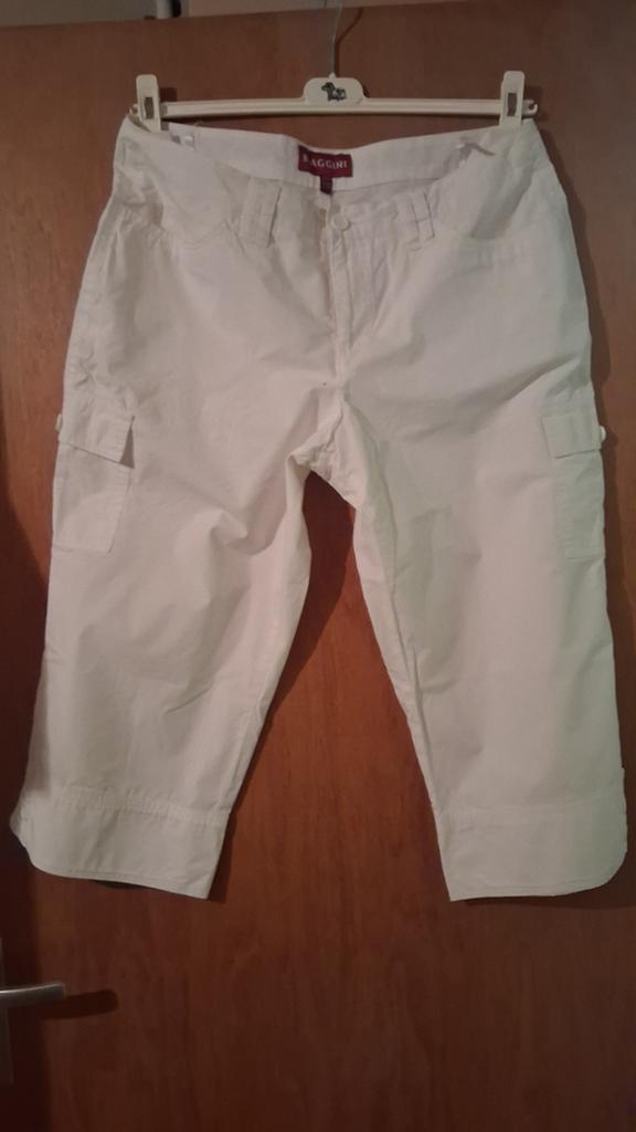 Nette witte Biaggini capribroek / driekwart broek - Maat 42, Kleding | Dames, Wit, Maat 42/44 (L), Ophalen of Verzenden, Zo goed als nieuw