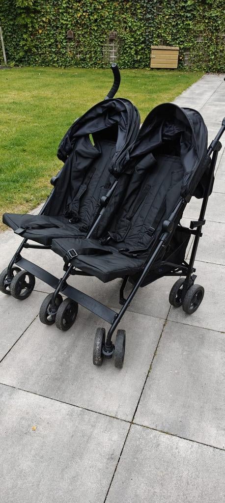 Prenatal Duo Tweeling Buggy Zwart in nette gebruikte staat, Kinderen en Baby's, Buggy's, Ophalen, Gebruikt, Overige merken, Verstelbare rugleuning