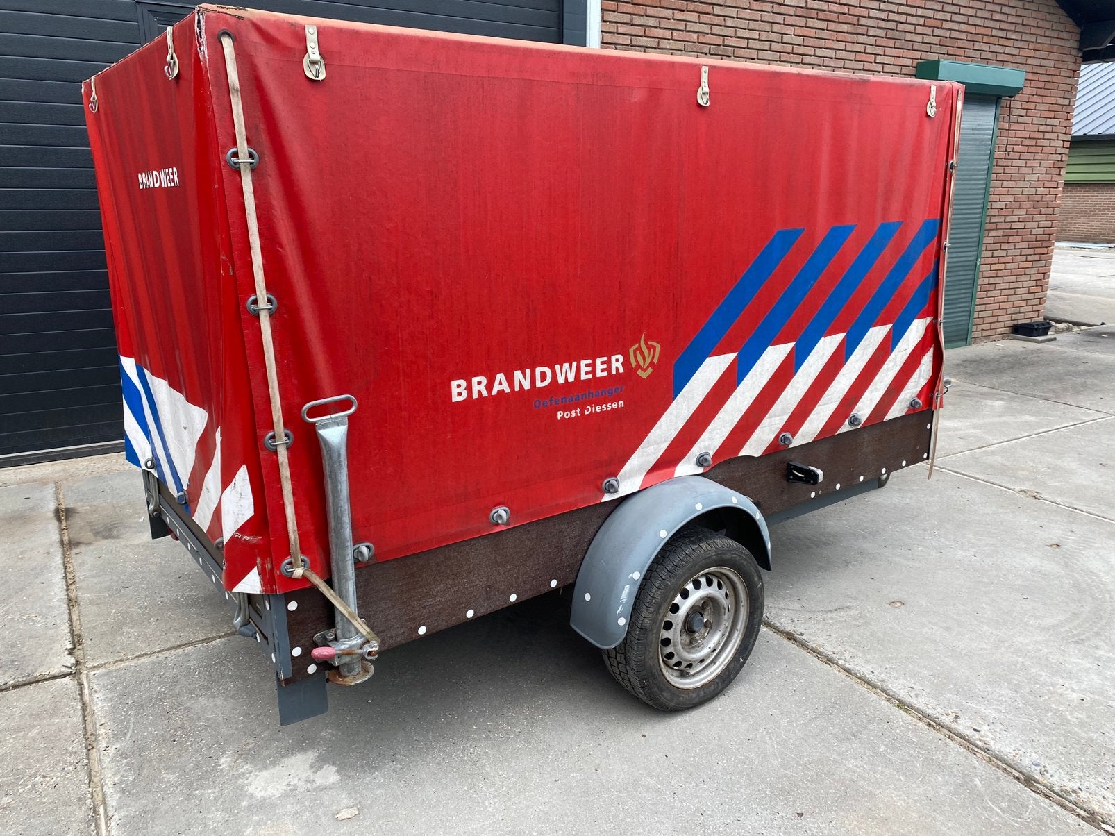Nette degelijke enkelasser huif aanhanger, aanhangwagen, Auto diversen, Aanhangers en Bagagewagens, Ophalen, Gebruikt