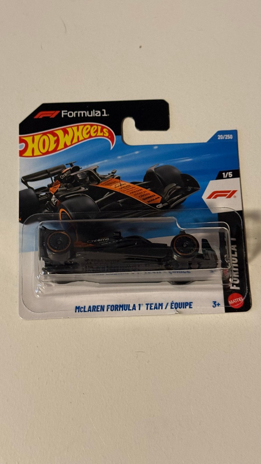 Hot Wheels McLaren Formule 1 Team (20/250), Overige merken, 1:50 of kleiner, Auto, Nieuw