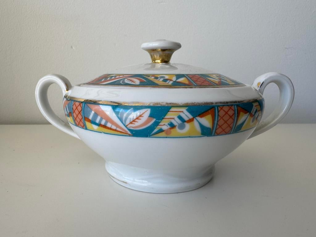 Art déco Suikerpot met deksel  Gräf & Krippner 1930-1935, Ophalen of Verzenden