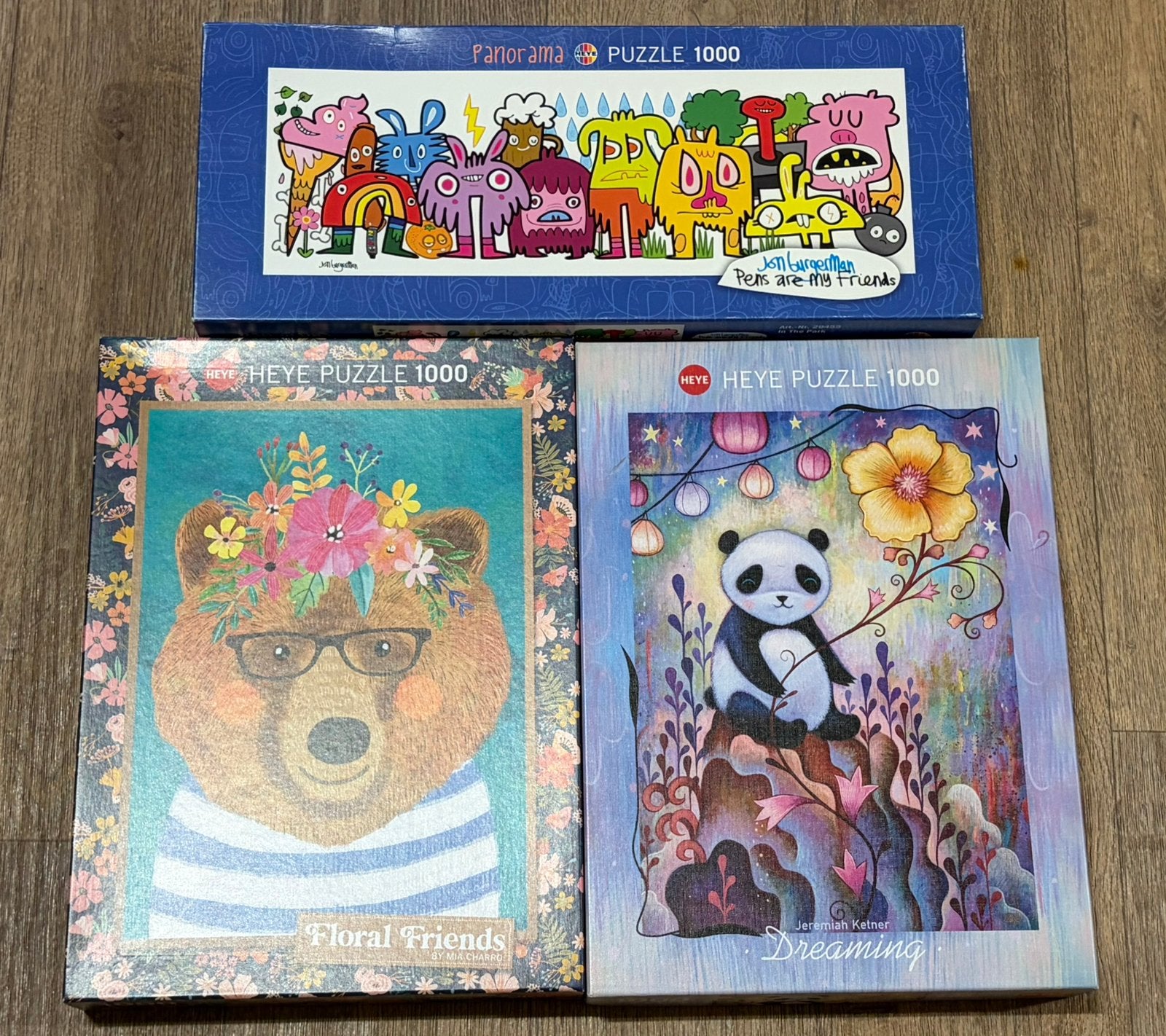 Heye puzzels 1000 stukjes (3 stuks), Ophalen of Verzenden, 500 t/m 1500 stukjes, Zo goed als nieuw, Legpuzzel