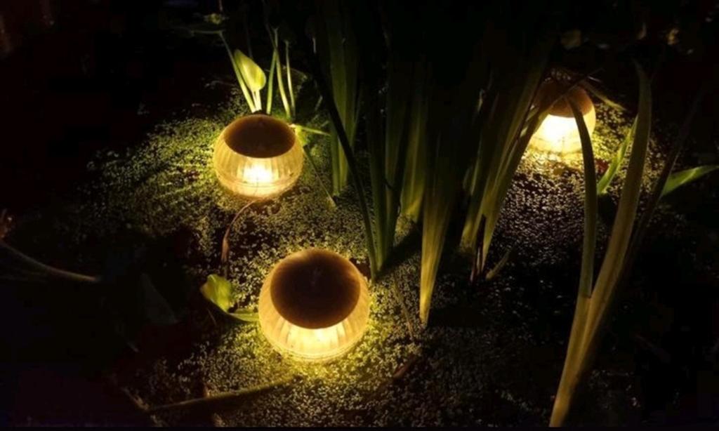 Zeer gave vijver verlichting - 3 drijvende bollen - lamp ., Ophalen of Verzenden, Zo goed als nieuw, Vijververlichting