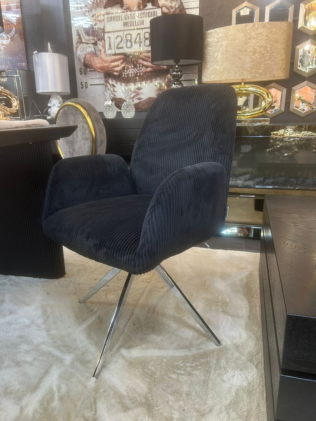 Zwart chair stoelen stoel eric kuster style NEW, Huis en Inrichting, Zwart, Nieuw, Eén, Metaal