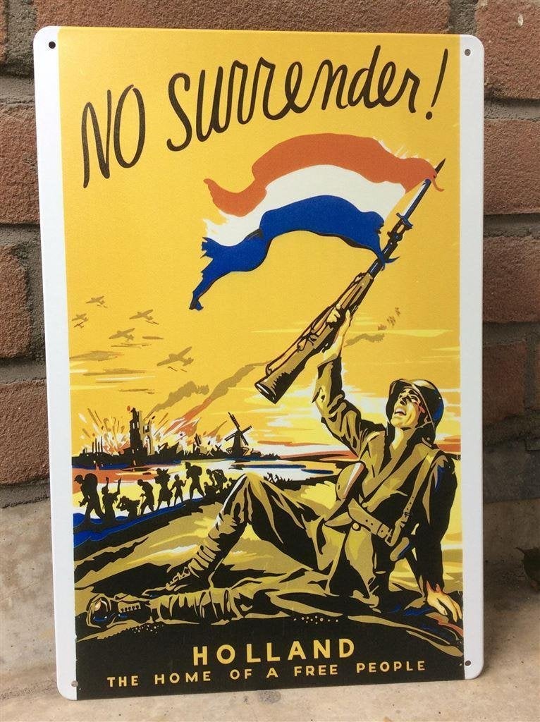 bevrijding metalen Wo2 Propaganda Holland Wandbord, Verzamelen, Militaria | Tweede Wereldoorlog, Verzenden, Overige soorten, Nederland