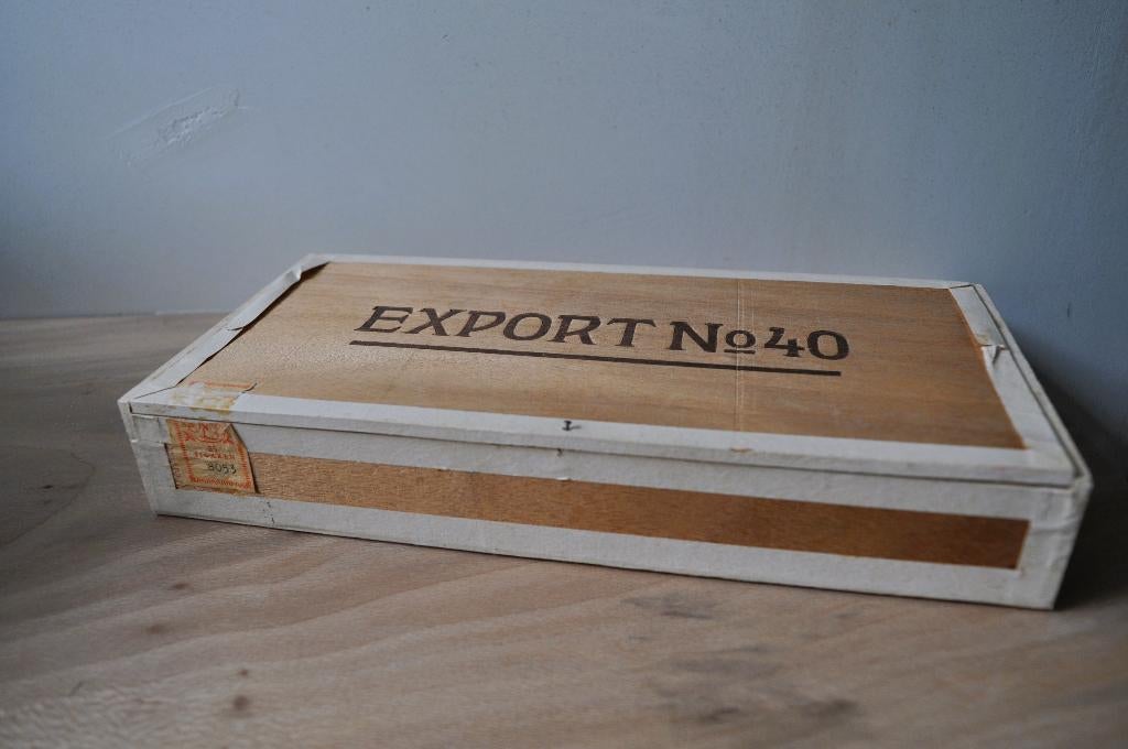 Oud Sigarenkistje Kist Sigaren EXPORT No 40 25,5 cm, Verzamelen, Rookartikelen, Aanstekers en Luciferdoosjes, Ophalen of Verzenden