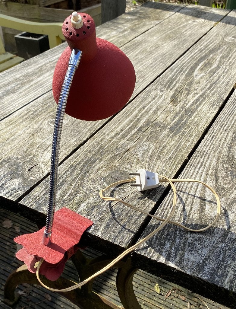 Leuke Retro Klemlamp ( vintage retro mid century design ), Bureaulamp, Gebruikt, Vintage, 30 cm