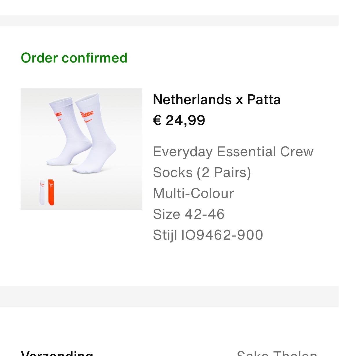 Netherlands x Patta Sokken Maat 42-46 - Nieuw in verpakking, Kleding | Heren, Sokken en Kousen, Ophalen of Verzenden, Nieuw, Overige maten