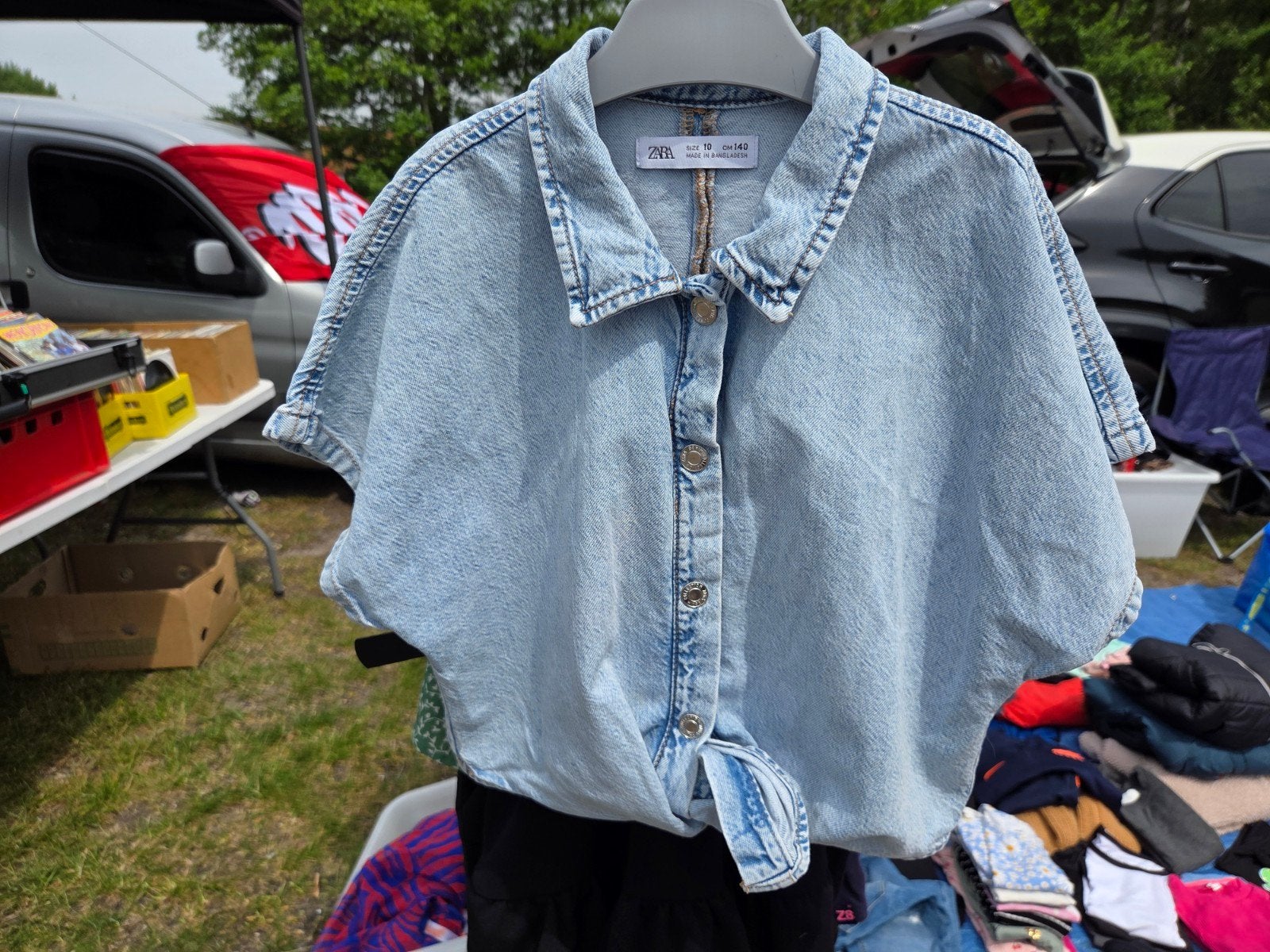 Zara meisjes spijkerblouse - maat 10 jaar / 140 cm, Ophalen of Verzenden, Gebruikt, Zara, Meisje
