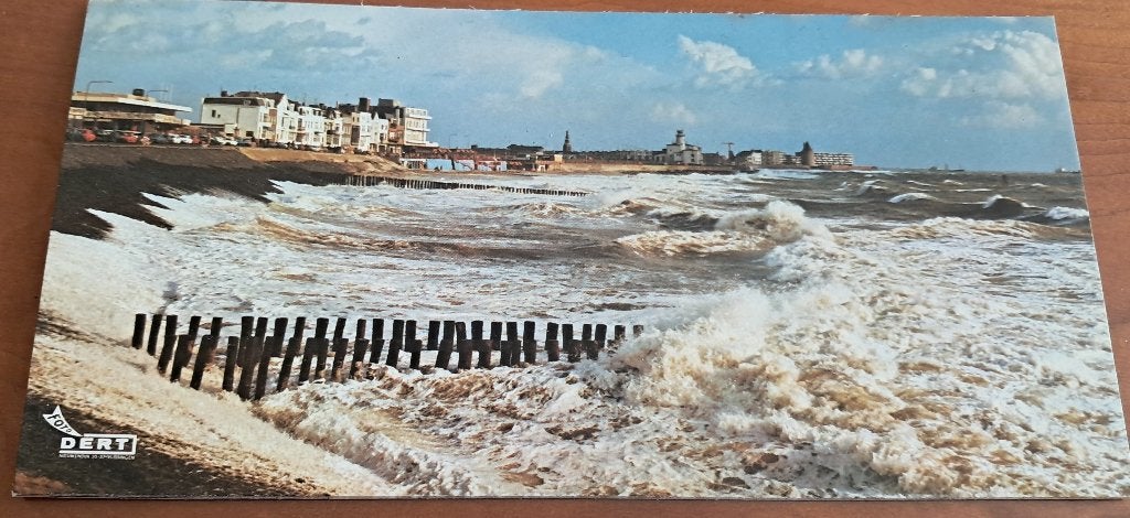 Vlissingen ansichtkaart storm op boulevard, Ophalen of Verzenden, 1980 tot heden, Zeeland