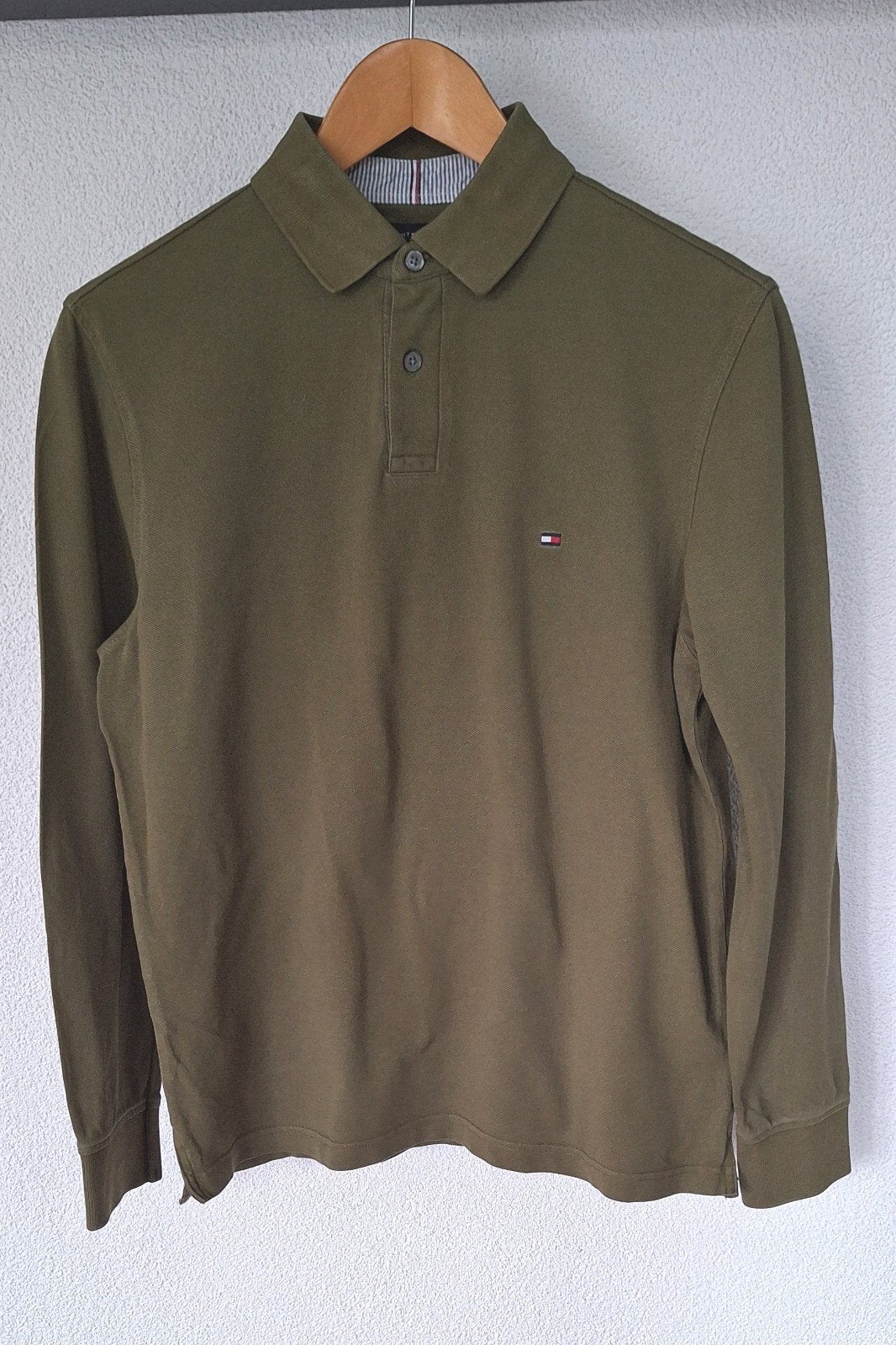 Tommy hilfiger polo tshirt regular fit lange mouw S herfst, Tommy Hilfiger, Ophalen of Verzenden, Zo goed als nieuw, Groen