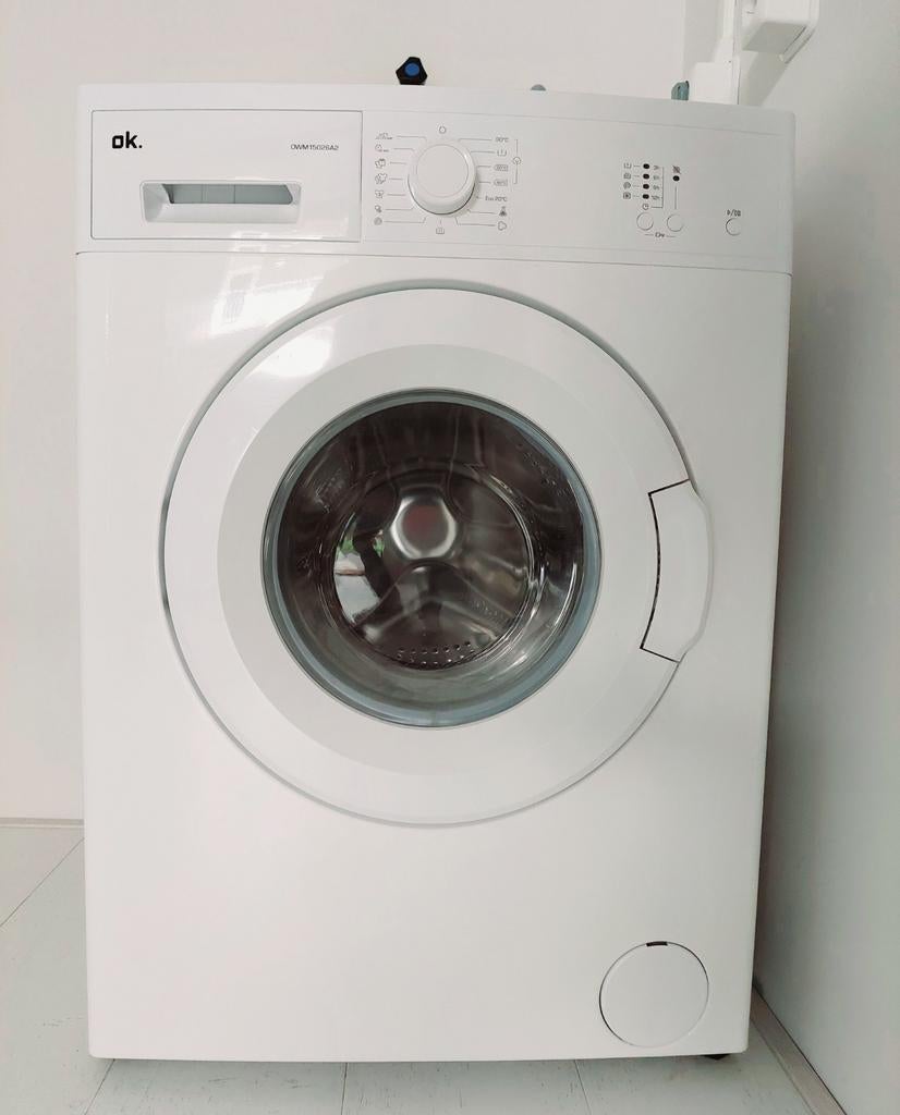 Nieuwstaat wasmachine OK OWM15026A2 5KG, Witgoed en Apparatuur, Wasmachines, Ophalen, 1200 tot 1600 toeren, Kort programma, Minder dan 85 cm