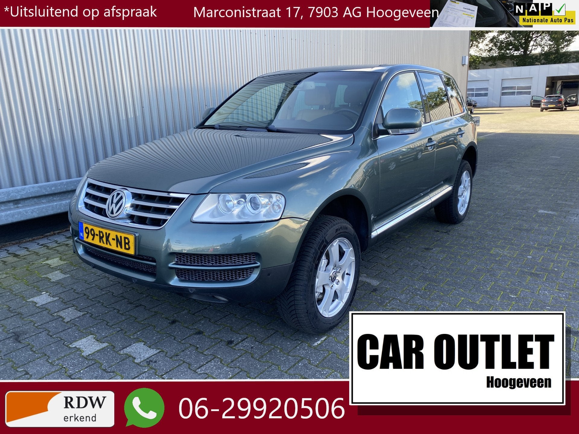 Volkswagen Touareg 3.2 V6 AUTOMAAT, Leer, Clima, CC, Navi, P, Automaat, Gebruikt, Beige, 3189 cc