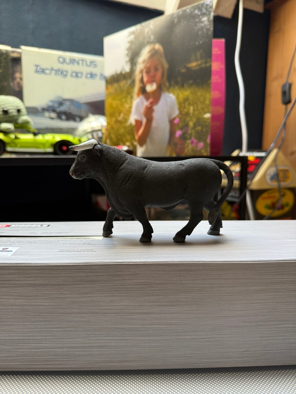 Schleich Farm World zwarte stier 13875, Ophalen of Verzenden, Zo goed als nieuw, Boerderijdier, Beeldje of Figuurtje