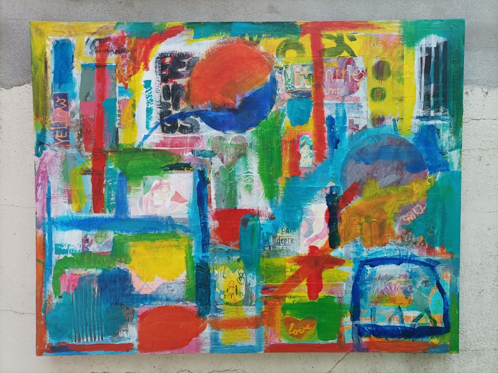 Groot schilderij abstract, Ophalen