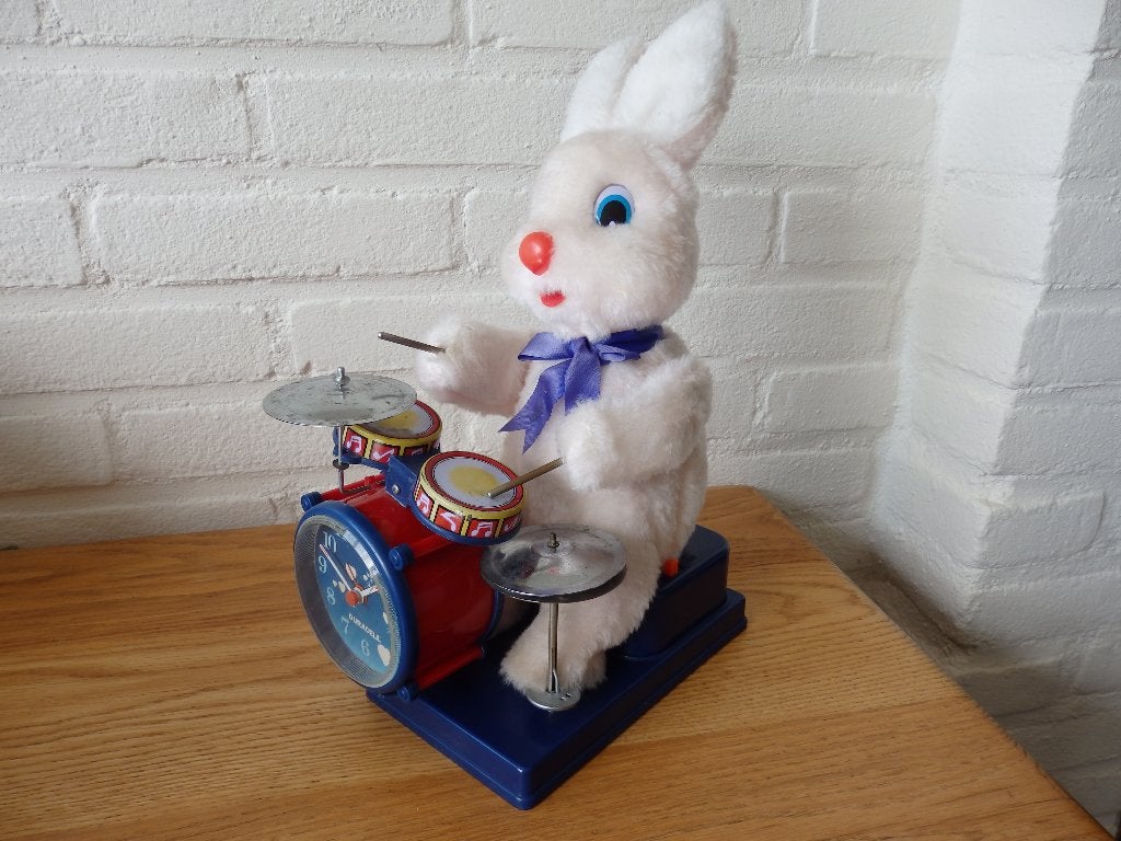 Bunny Duracell Konijn met Wekker en Trommel, Ophalen of Verzenden, Gebruikt, Gebruiksvoorwerp