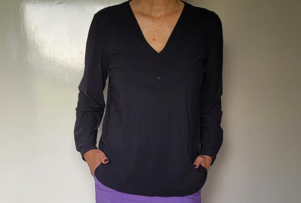 Studio Anneloes Evi blouse M Zwart Travelstof Top, Kleding | Dames, Blouses en Tunieken, Maat 38/40 (M), Studio Anneloes, Zwart
