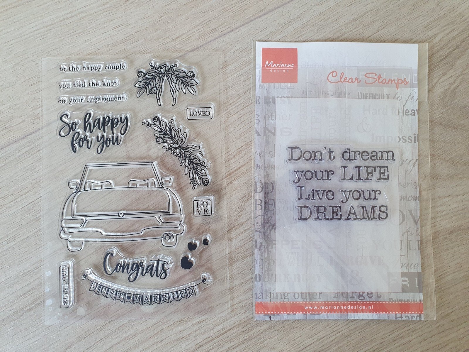 Bruiloft stempels & Quote stempel - Marianne Design, Hobby en Vrije tijd, Stempelen, Ophalen of Verzenden, Zo goed als nieuw, Clearstamp