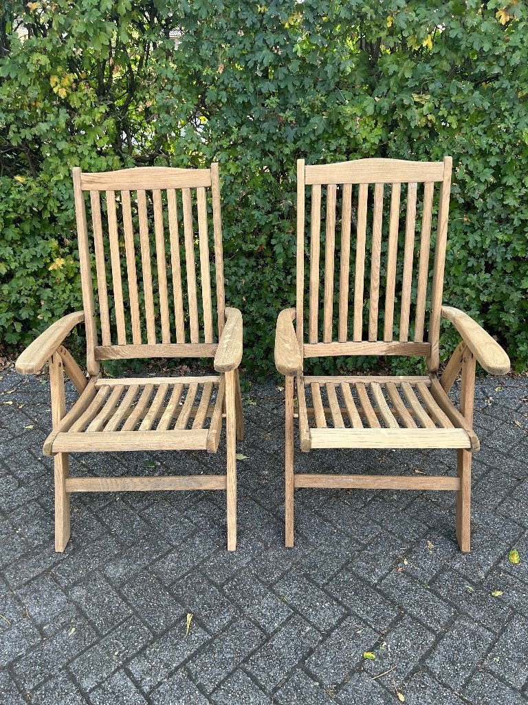 2 verstelbare teakhouten tuinstoelen / Allure, Ophalen, Gebruikt, -, Allure