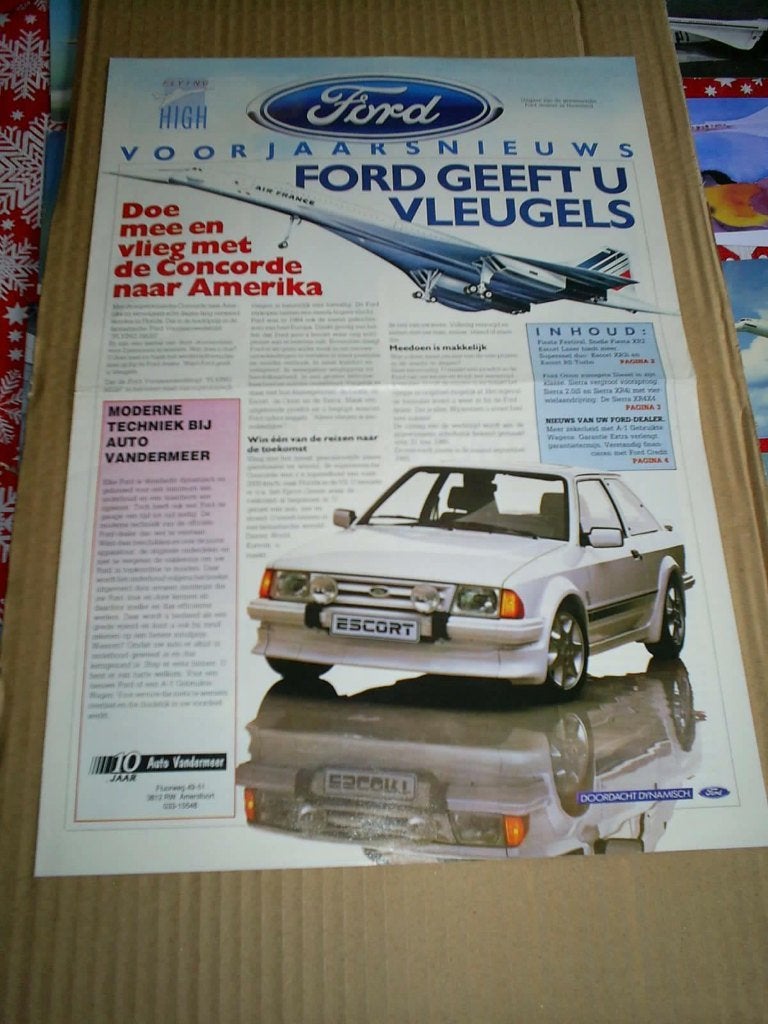 Ford Voorjaarskrant o.a. Escort RS Turbo MK 3 S1, Verzenden, Zo goed als nieuw, Ford