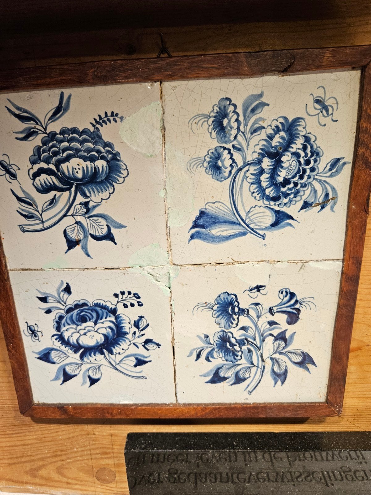 Delfts blauwe tegels 17 eeuwse ,bloemmotief 13x13., Antiek en Kunst, Ophalen of Verzenden
