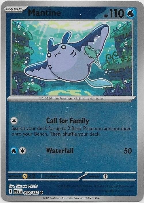 Mega Evolution,  Mantine [reverse] 32/132, Hobby en Vrije tijd, Verzamelkaartspellen | Pokémon, Nieuw, Losse kaart, Verzenden
