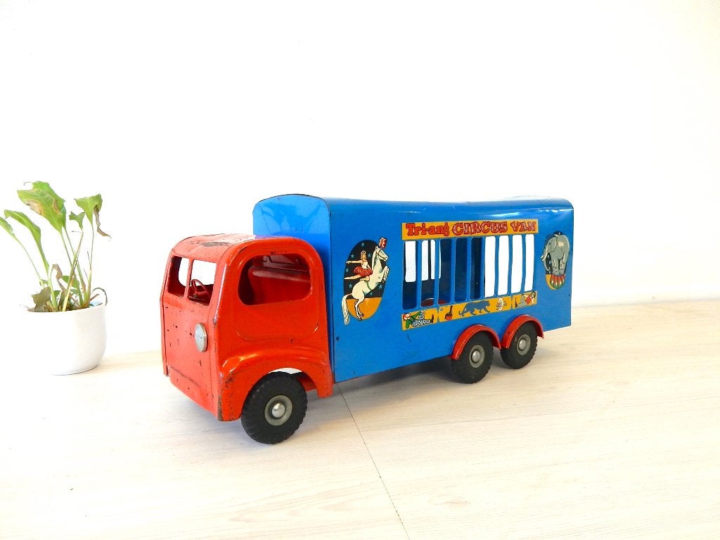vintage 1959 Tri-ang 300 Series Circus Van auto vrachtwagen, Ophalen of Verzenden
