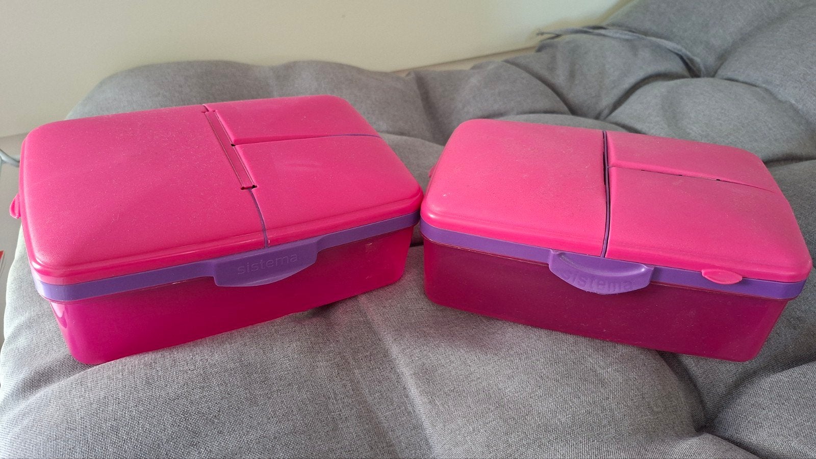 Sistema lunchbox 2 stuks roze/paars, Ophalen of Verzenden, Gebruikt