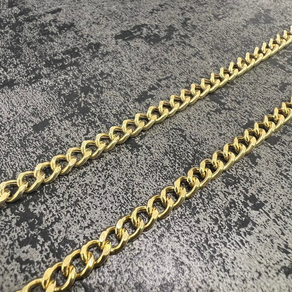 18 karaat gouden ketting cuban schakel massief, Ophalen of Verzenden, Zo goed als nieuw, Goud
