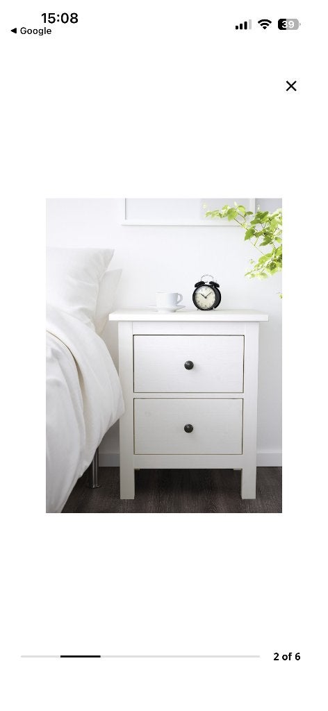 IKEA HEMNES white 2-drawer chest, Ophalen, 5 laden of meer, 50 tot 100 cm, Zo goed als nieuw