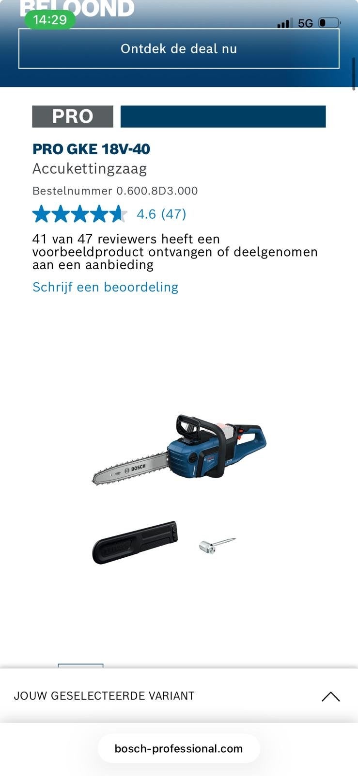 Bosch PRO GKE 18V-40 Accukettingzaag