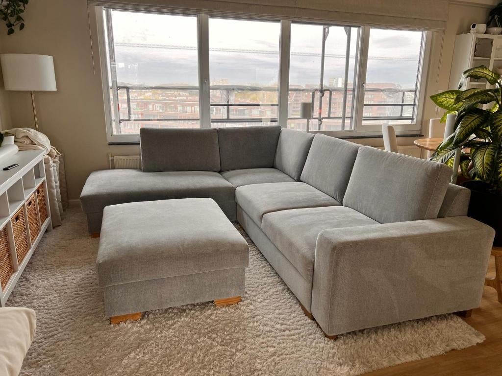 SÖRVALLEN IKEA 4-seat corner sofa, pull out bed, and ottoman, Ophalen, Gebruikt, 300 cm of meer, Vierpersoons of meer