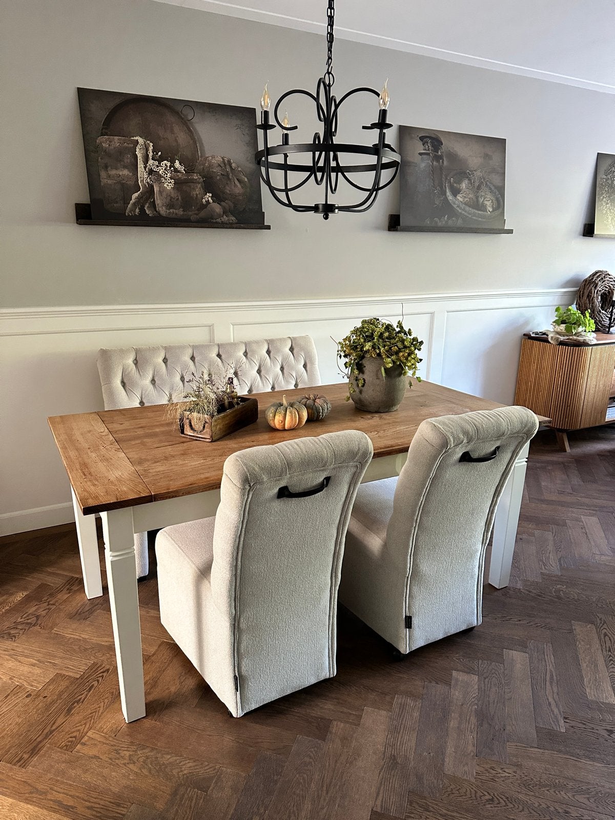 Robuuste eettafel met 2 lades - Exclusief stoelen, Ophalen, Gebruikt, 50 tot 100 cm, Vijf personen of meer