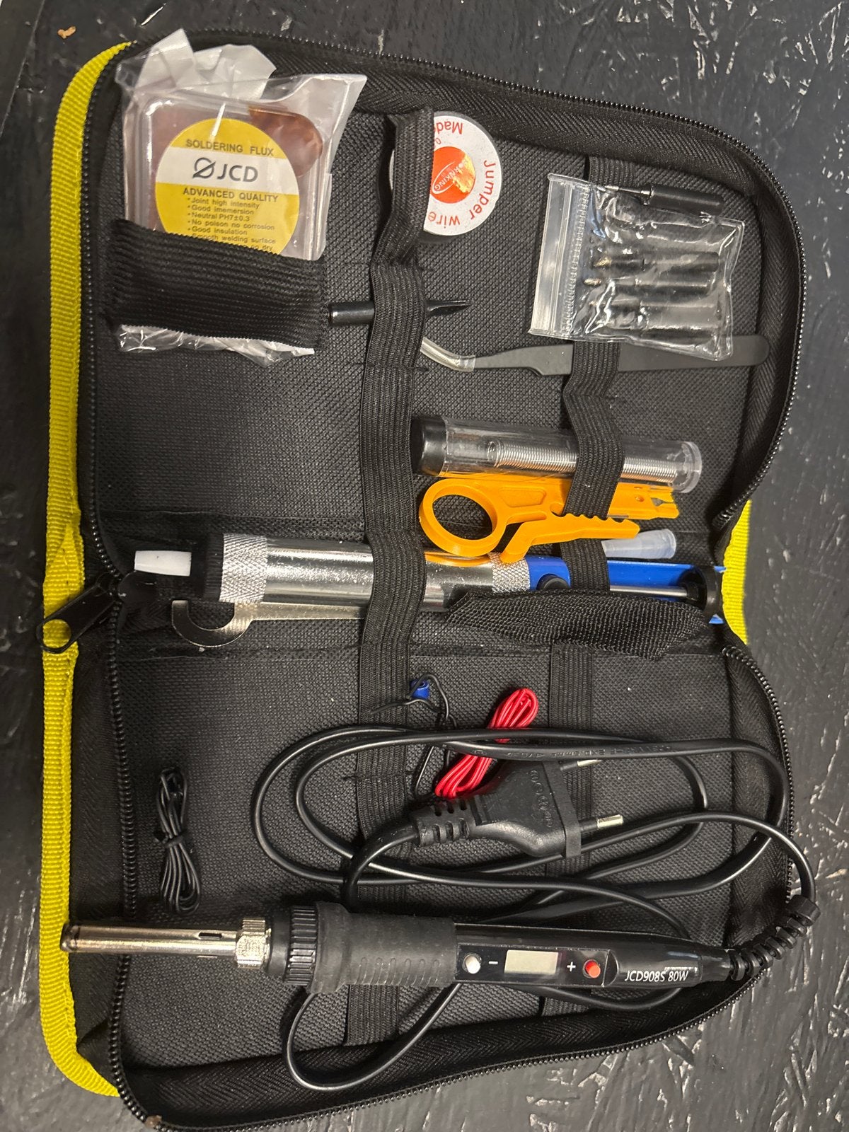 Soldeerbout set JCD908S 80W met accessoires, Ophalen, Zo goed als nieuw