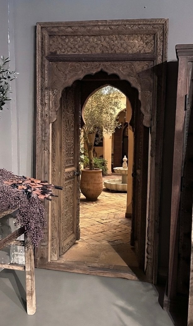 Prachtige houten lijst met houtsnijwerk uit India, Ophalen