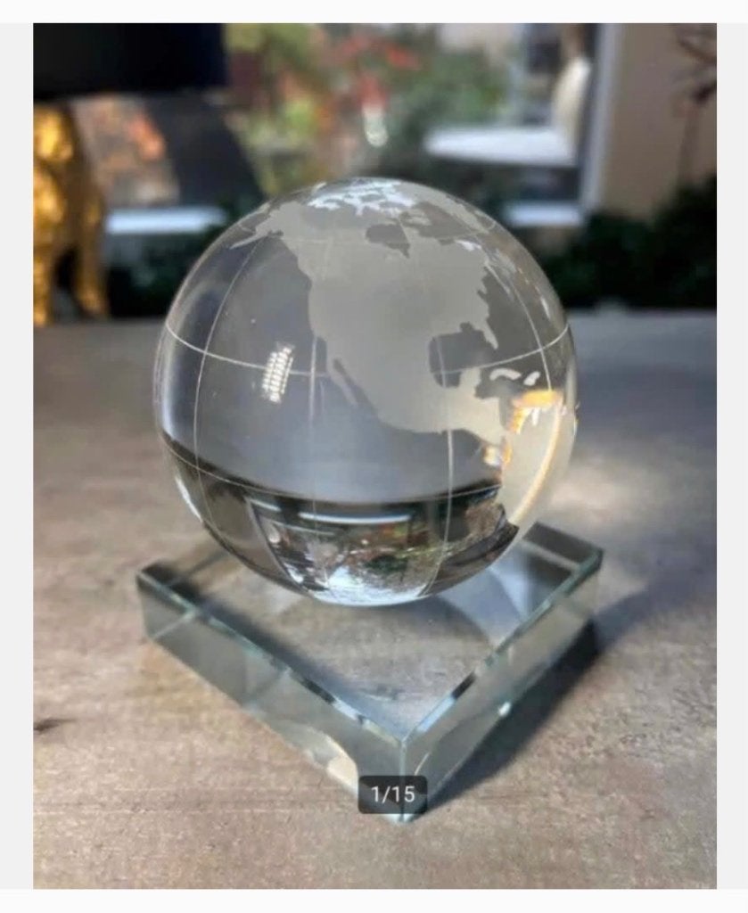Nieuwe Glazen Wereldbol op Voet - Decoratief zeer mooi, Ophalen of Verzenden