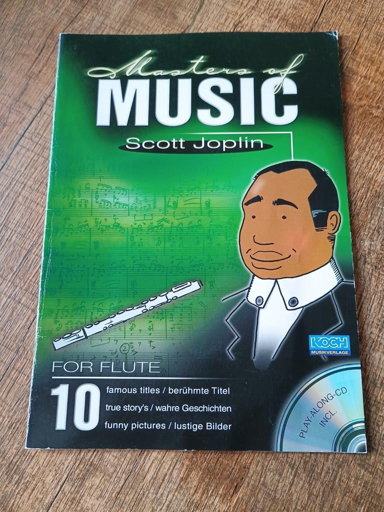 Bladmuziek - Fluit - Scott Joplin - Inclusief CD, Ophalen of Verzenden, Gebruikt, Les of Cursus