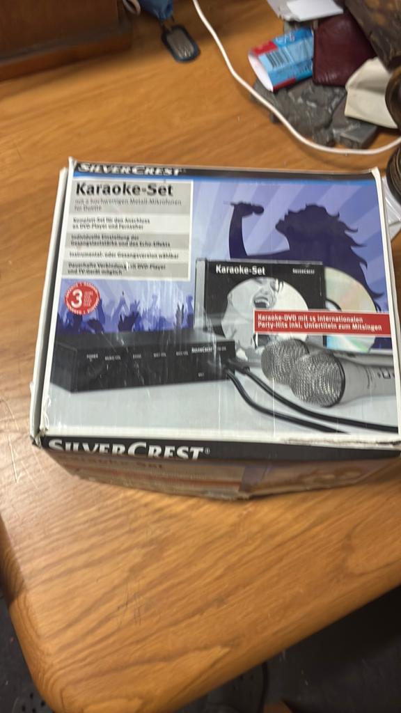 SilverCrest Karaoke-Set met 2 microfoons en DVD, Ophalen, Zo goed als nieuw, Complete set