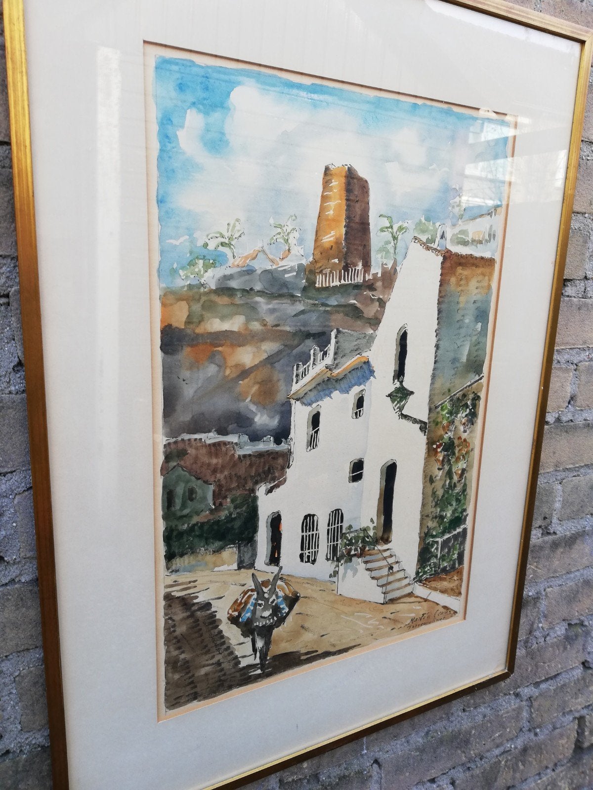 Torremolinos, Martin Ocarcia. Aquarela. 46/63 cm., Overige stijlen, Ophalen of Verzenden, Aquarel, Gesigneerd