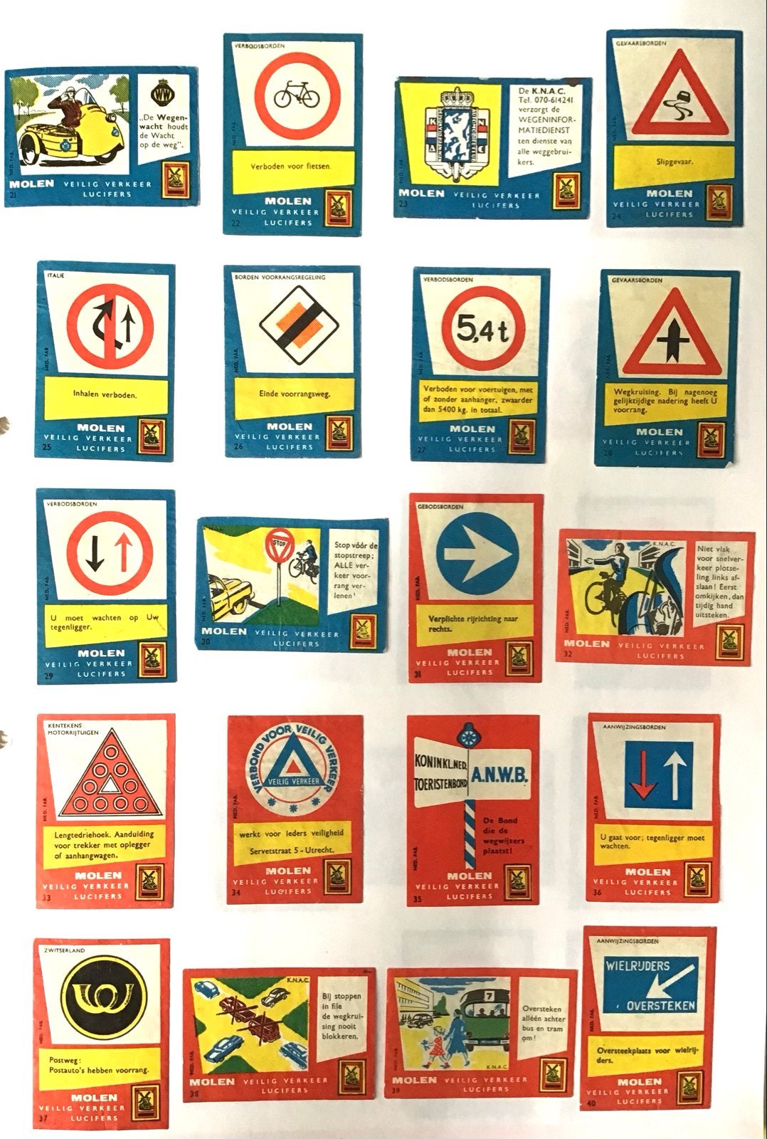 Verzameling Lucifermerken Molen Veilig Verkeer en VeGé etc., Ophalen of Verzenden, Gebruikt, Luciferdoosjes of -merken
